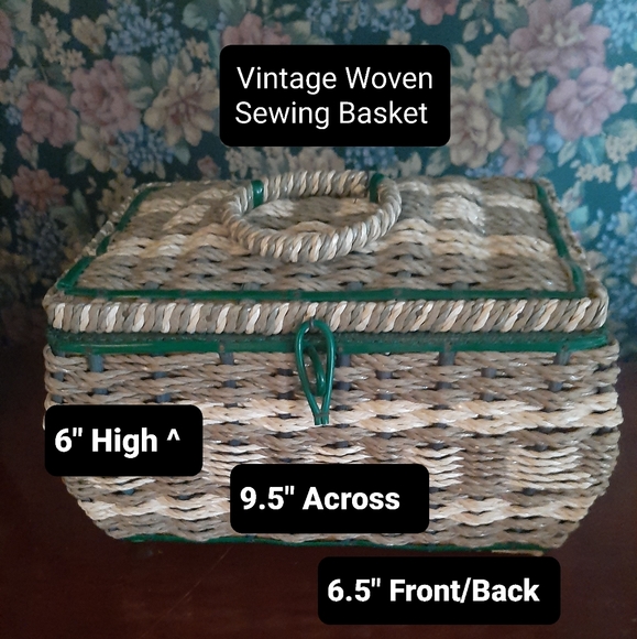 Other - Vintage Woven Sewing Basket